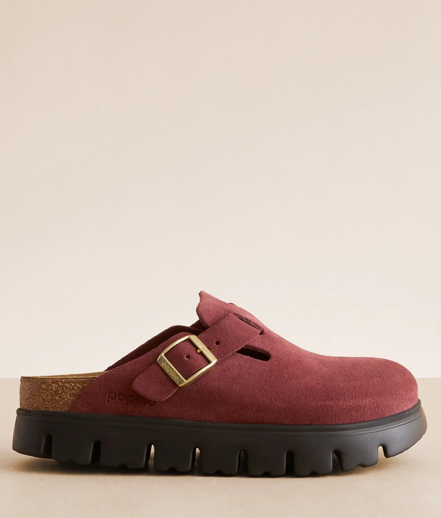 Papillio by Birkenstock® Boston Chunky Suede Clog Zinfandel Hot