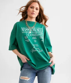 FITZ + EDDI Boston Oversized T-Shirt - One Size Green Outlet