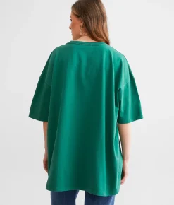 FITZ + EDDI Boston Oversized T-Shirt - One Size Green Outlet