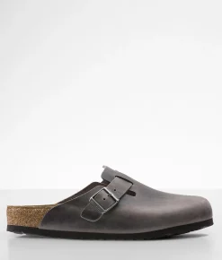 Activewear|Shoes | Birkenstock® Boston Soft Leather Clog Oiled Leather Iron