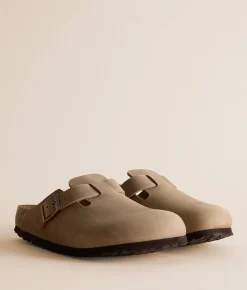 Birkenstock® Boston Soft Leather Clog Tobacco Hot