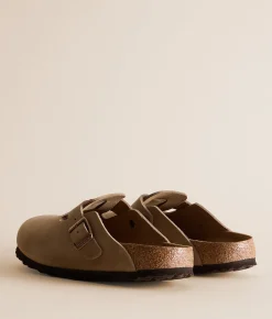 Birkenstock® Boston Soft Leather Clog Tobacco Hot