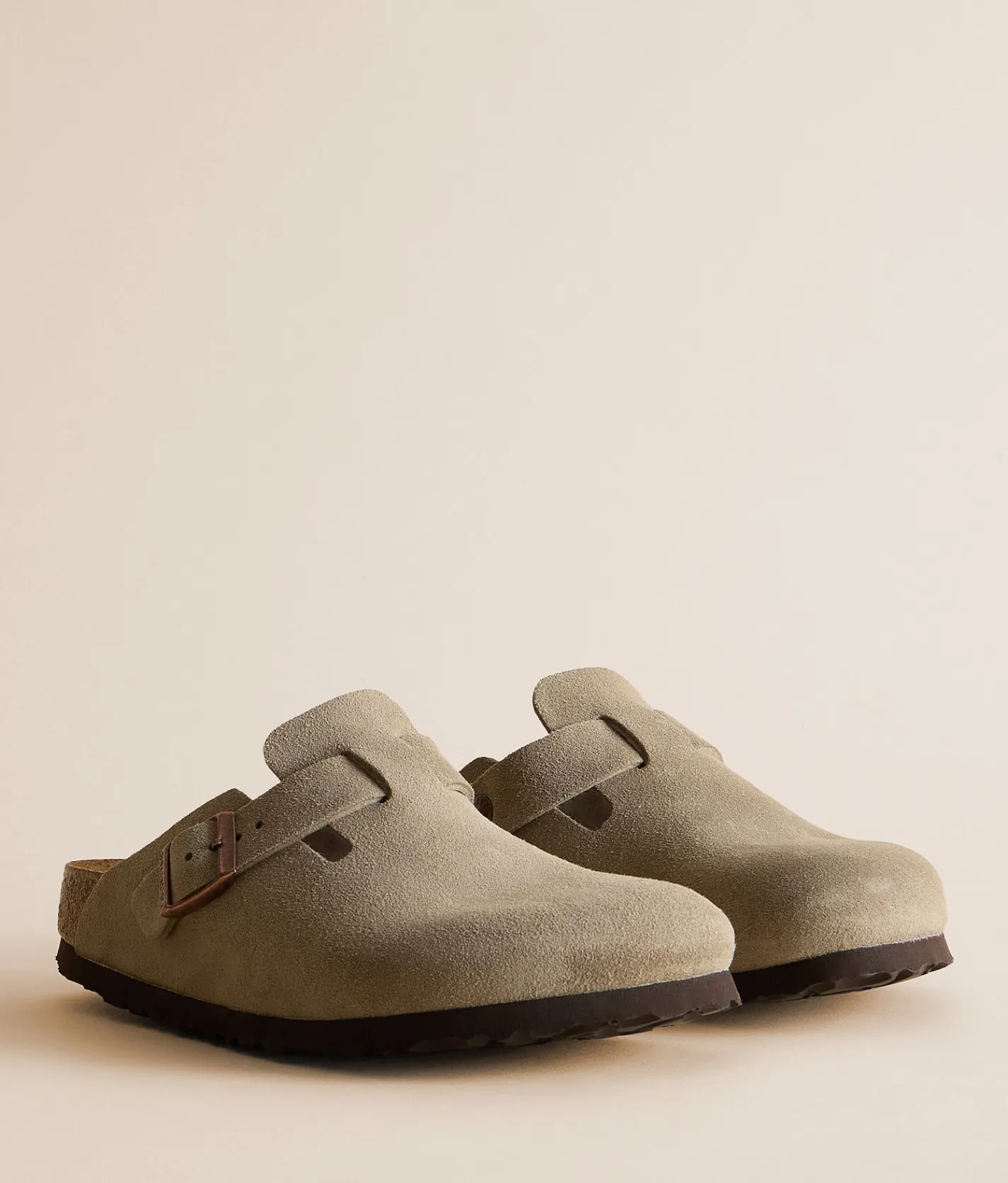 Birkenstock® Boston Soft Suede Clog Taupe
