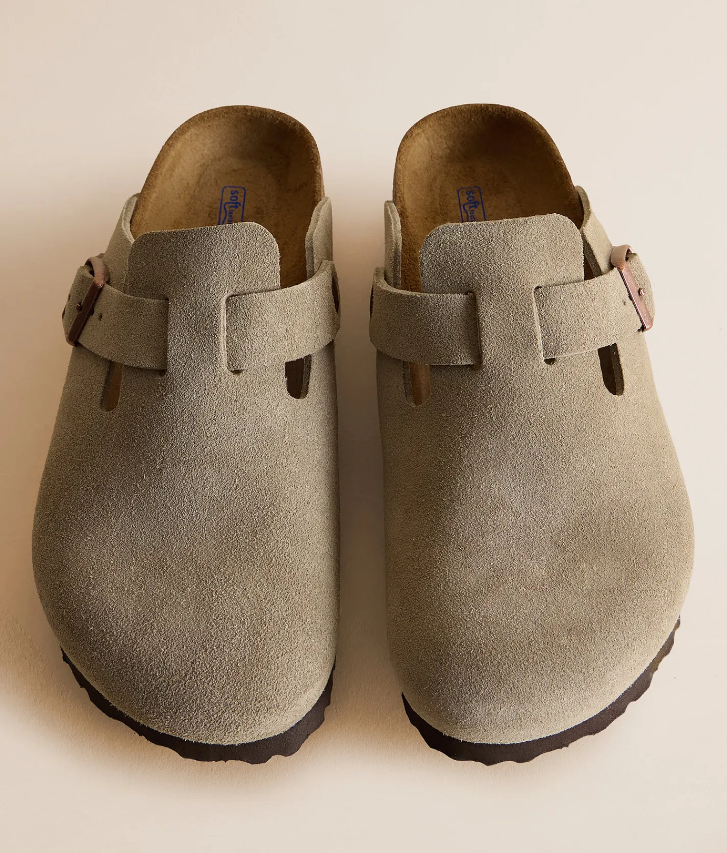 Birkenstock® Boston Soft Suede Clog Taupe
