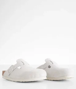 Birkenstock® Boston Soft Suede Clog Antique White Discount
