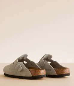 Birkenstock® Boston Soft Suede Clog Pure Sage Outlet