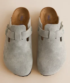 Birkenstock® Boston Soft Suede Clog Pure Sage Outlet