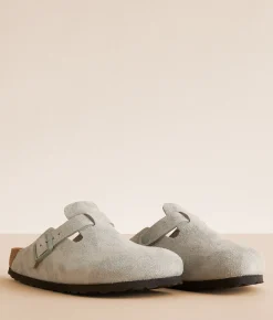 Birkenstock® Boston Soft Suede Clog Pure Sage Outlet