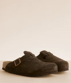 Birkenstock® Boston Soft Suede Clog Mocha Sale