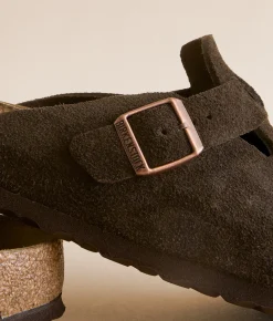 Birkenstock® Boston Soft Suede Clog Mocha Sale