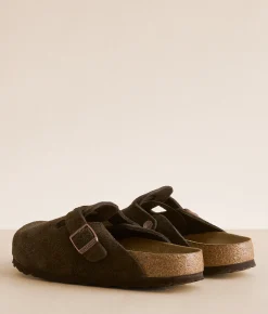 Birkenstock® Boston Soft Suede Clog Mocha Sale