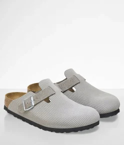 Birkenstock® Boston Suede Clog Stone Coin Hot