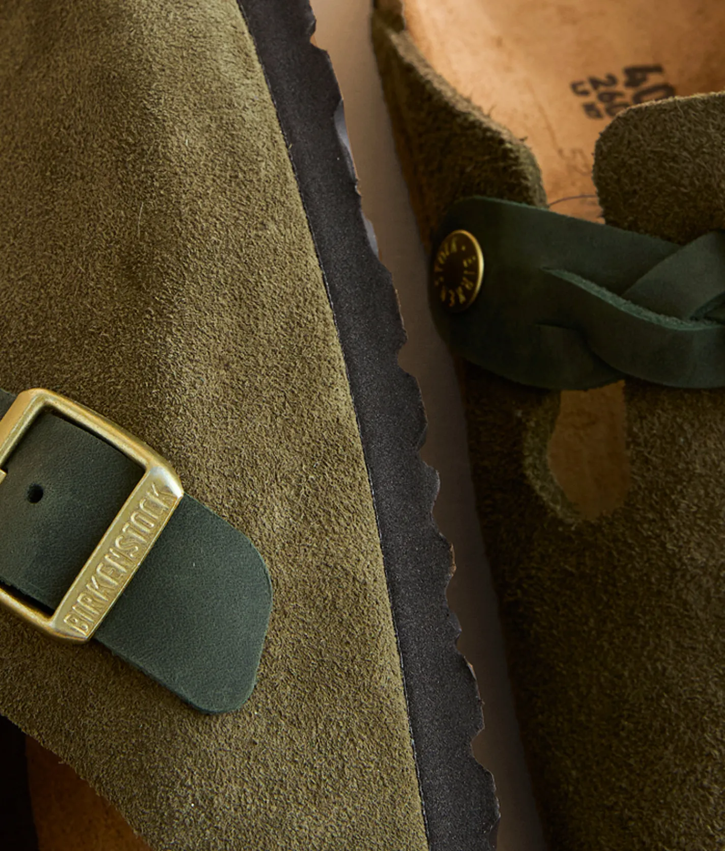 Birkenstock® Boston Suede Clog Thyme