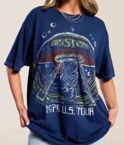 Tops | Merch Traffic Boston 1979 Tour Band T-Shirt Washed Navy