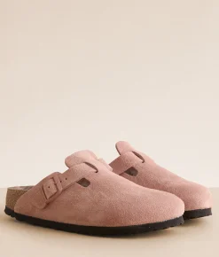 Shoes | Birkenstock® Boston Varsity Suede Clog Pink Clay