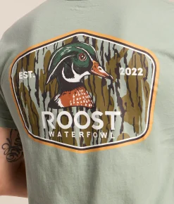 Roost Waterfowl Bottomland Badge T-Shirt Bay Online