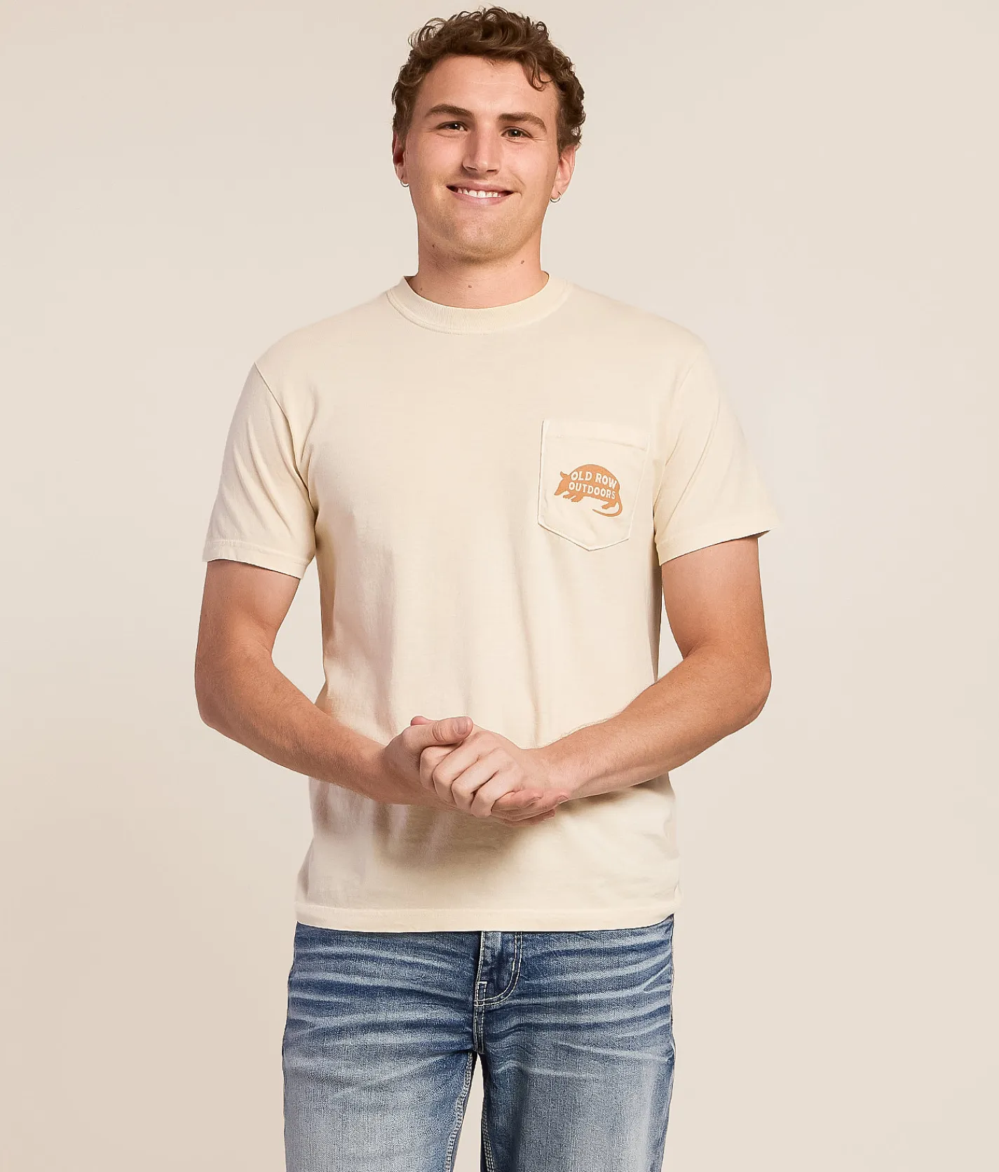 Old Row Bottoms Up Armadillo T-Shirt Ivory New