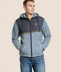 Tops|Coats & Jackets | Billabong Boundary Lite Fleece Hooded Jacket Steel Blue