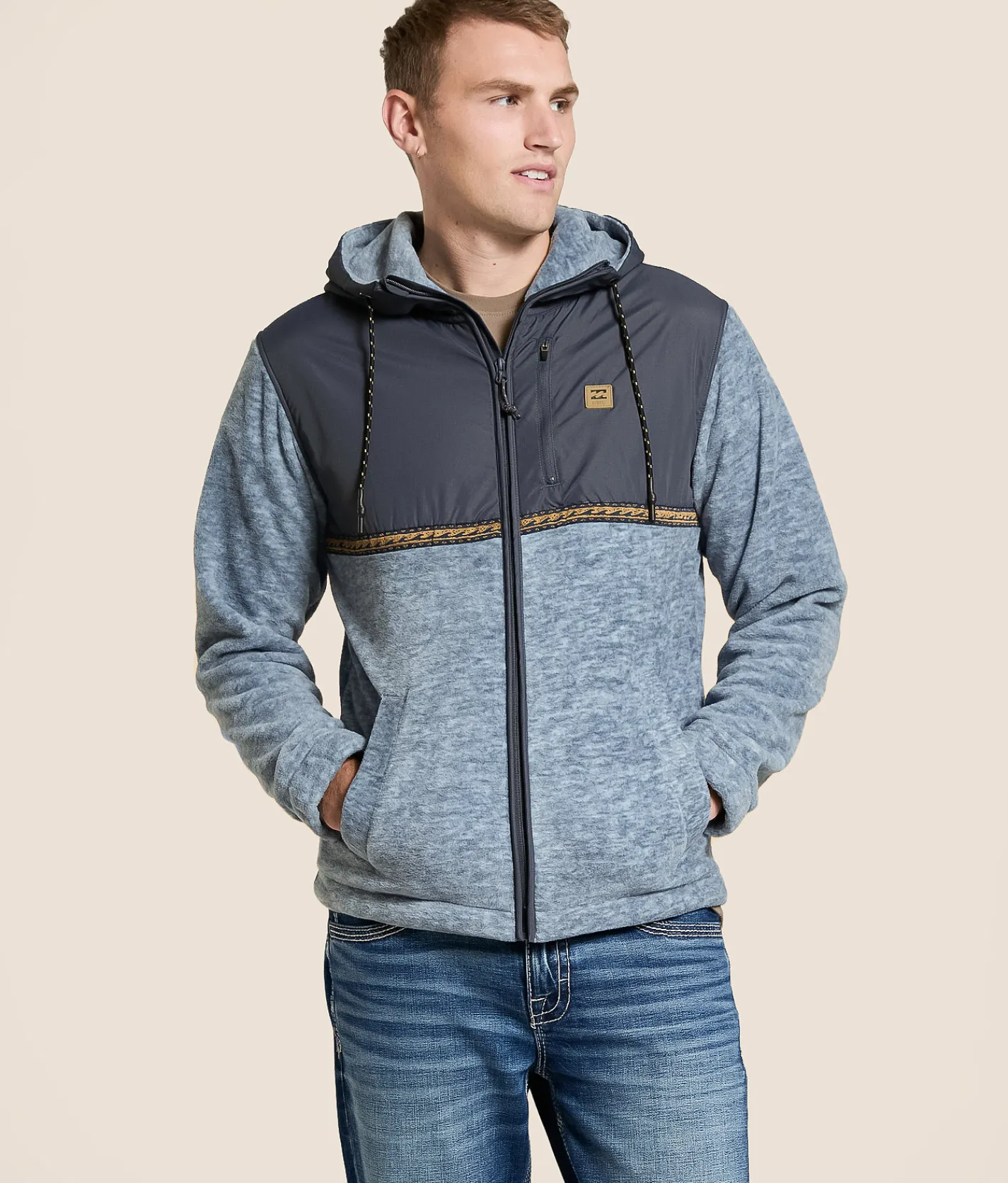 Tops|Coats & Jackets | Billabong Boundary Lite Fleece Hooded Jacket Steel Blue