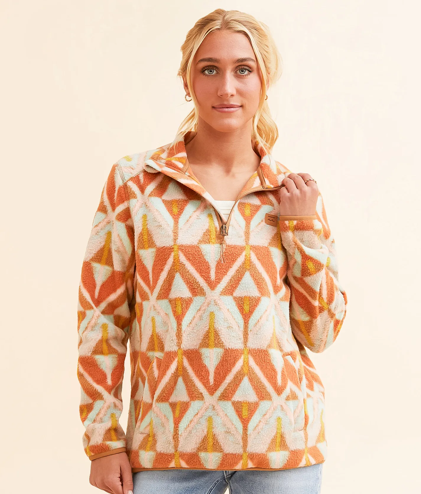 Billabong Boundary Quarter Zip Pullover Sandalwood Online