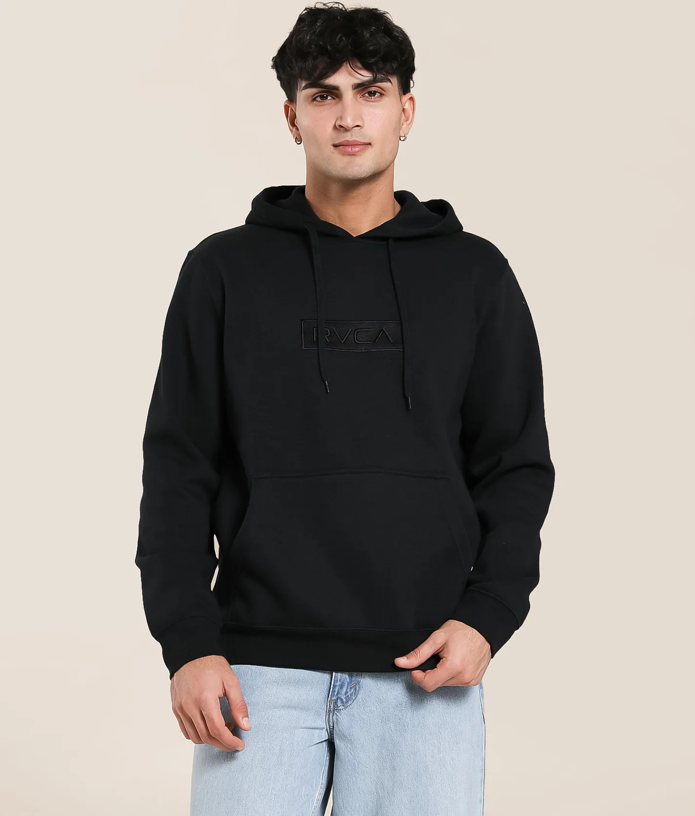 Tops | RVCA Box Hooded Sweatshirt Black