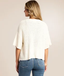 Tops | Blu Pepper Boxy Cropped Cardigan Sweater Cream