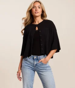 The Workshop Boxy Cropped Cardigan Sweater Black Discount