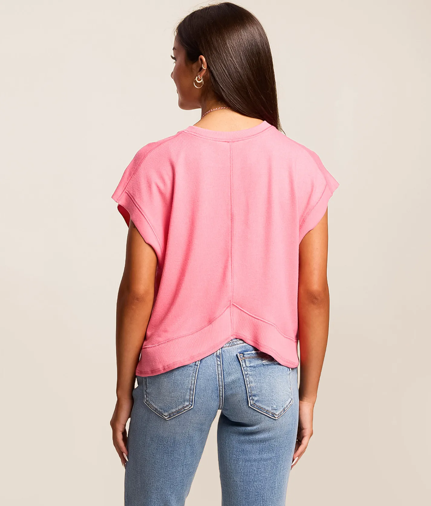 FITZ + EDDI Boxy Knit Top Neon Pink