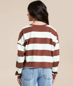 FITZ + EDDI Boxy Rugby T-Shirt Sable Gardenia Discount