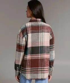 Tops | BKE Boyfriend Plaid Flannel Shirt Dusty Pink
