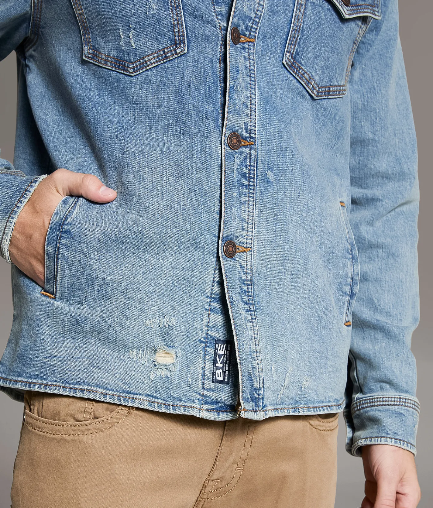Coats & Jackets | BKE Bradley Denim Stretch Shacket Tate