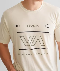 Graphic T-Shirts | RVCA Brand Frame Sport T-Shirt Silver Bleach