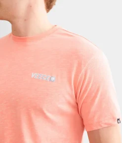 Veece Brand Strip T-Shirt Artic Coral