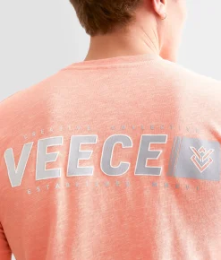 Veece Brand Strip T-Shirt Artic Coral