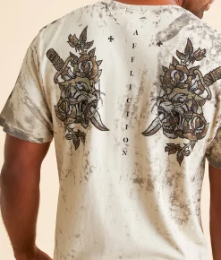 Graphic T-Shirts | Affliction Brawl City T-Shirt Light Tobacco