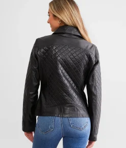Coats & Jackets | Mauritius Breana Quilted Leather Jacket Black