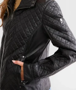 Coats & Jackets | Mauritius Breana Quilted Leather Jacket Black