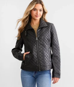 Coats & Jackets | Mauritius Breana Quilted Leather Jacket Black