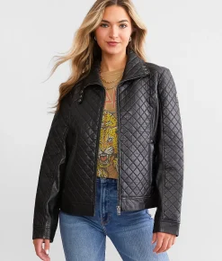 Coats & Jackets | Mauritius Breana Quilted Leather Jacket Black