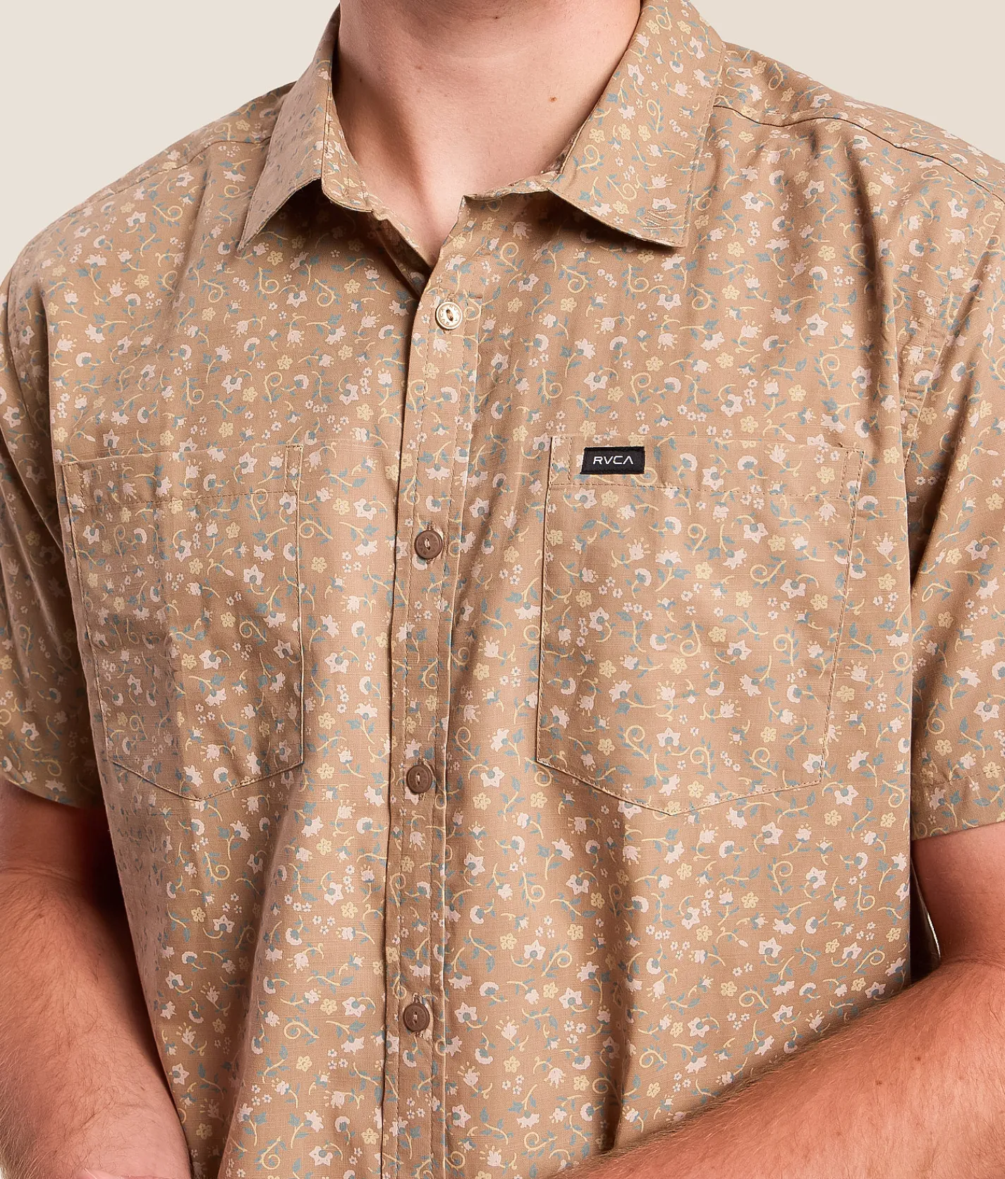 RVCA Breezy Floral Shirt Coyote Hot