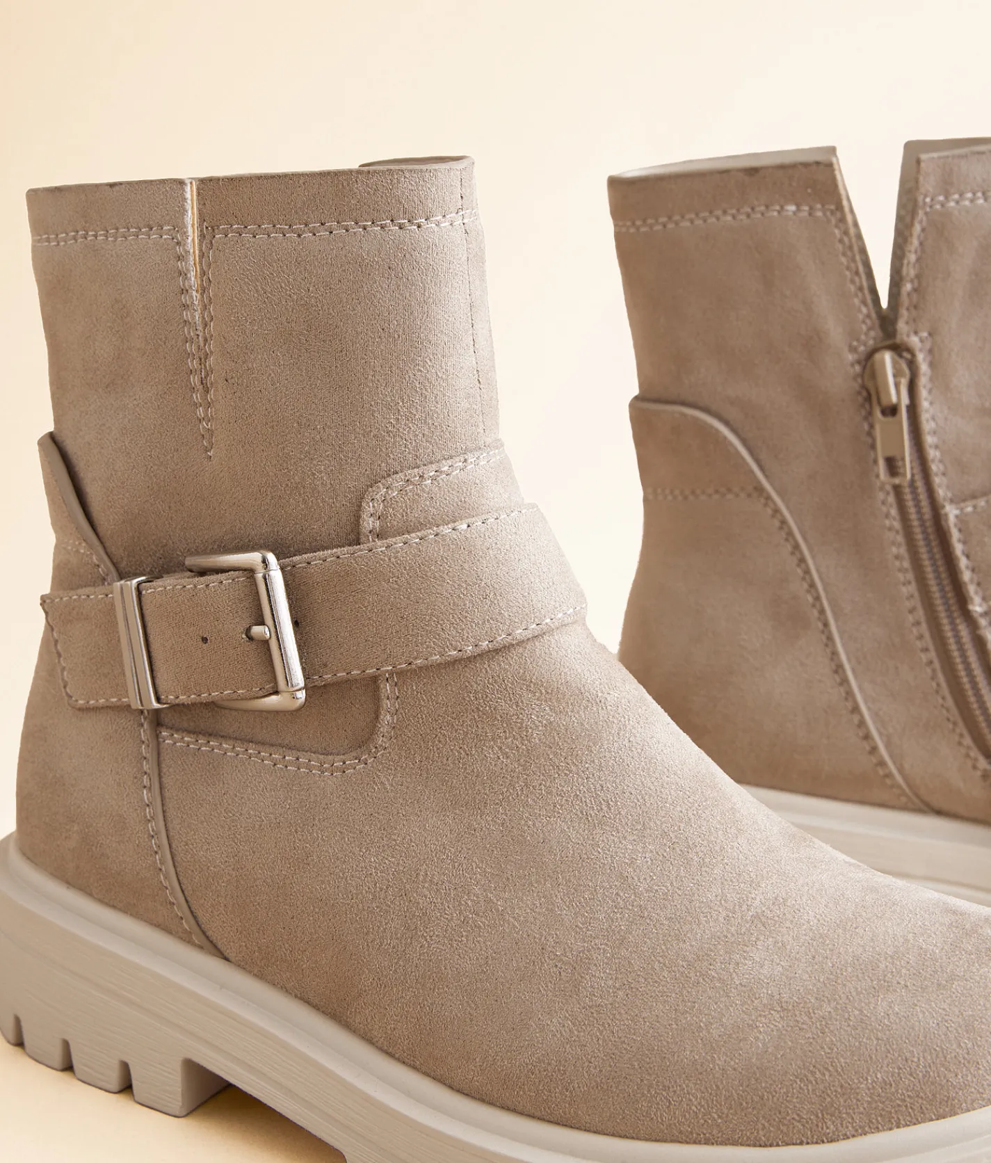 Soda Brenda Lug Ankle Boot Grey Sale
