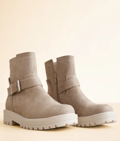 Soda Brenda Lug Ankle Boot Grey Sale