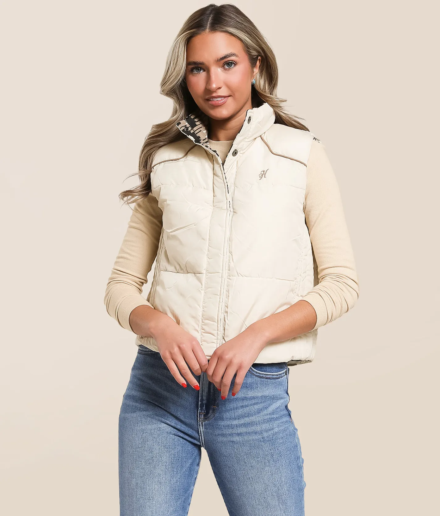 Hooey Briar Reversible Puffer Vest Whitecap Online