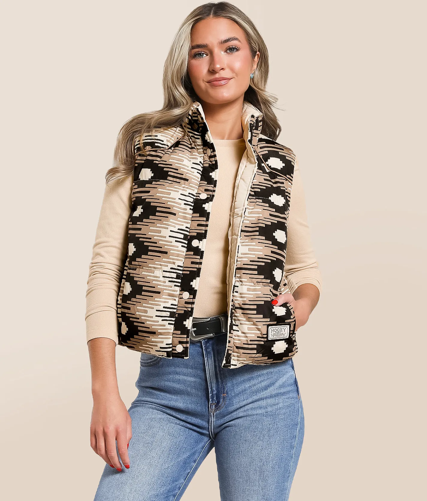 Hooey Briar Reversible Puffer Vest Whitecap Online