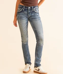 Rock Revival Bridget Mid-Rise Straight Stretch Cuffed Jean Bridget MJ205 Outlet