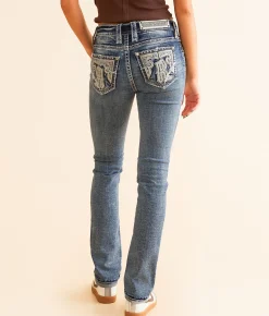 Rock Revival Bridget Mid-Rise Straight Stretch Cuffed Jean Bridget MJ205 Outlet