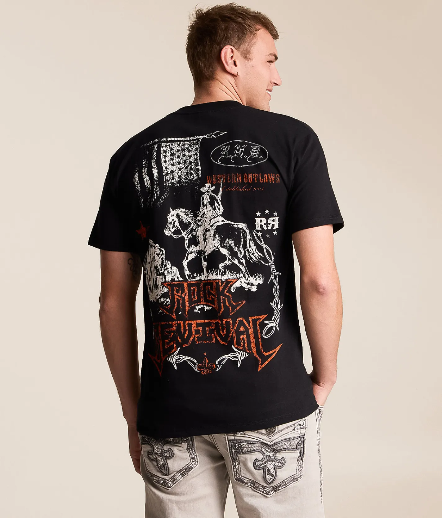 Tops|Graphic T-Shirts | Rock Revival Briggs T-Shirt Black