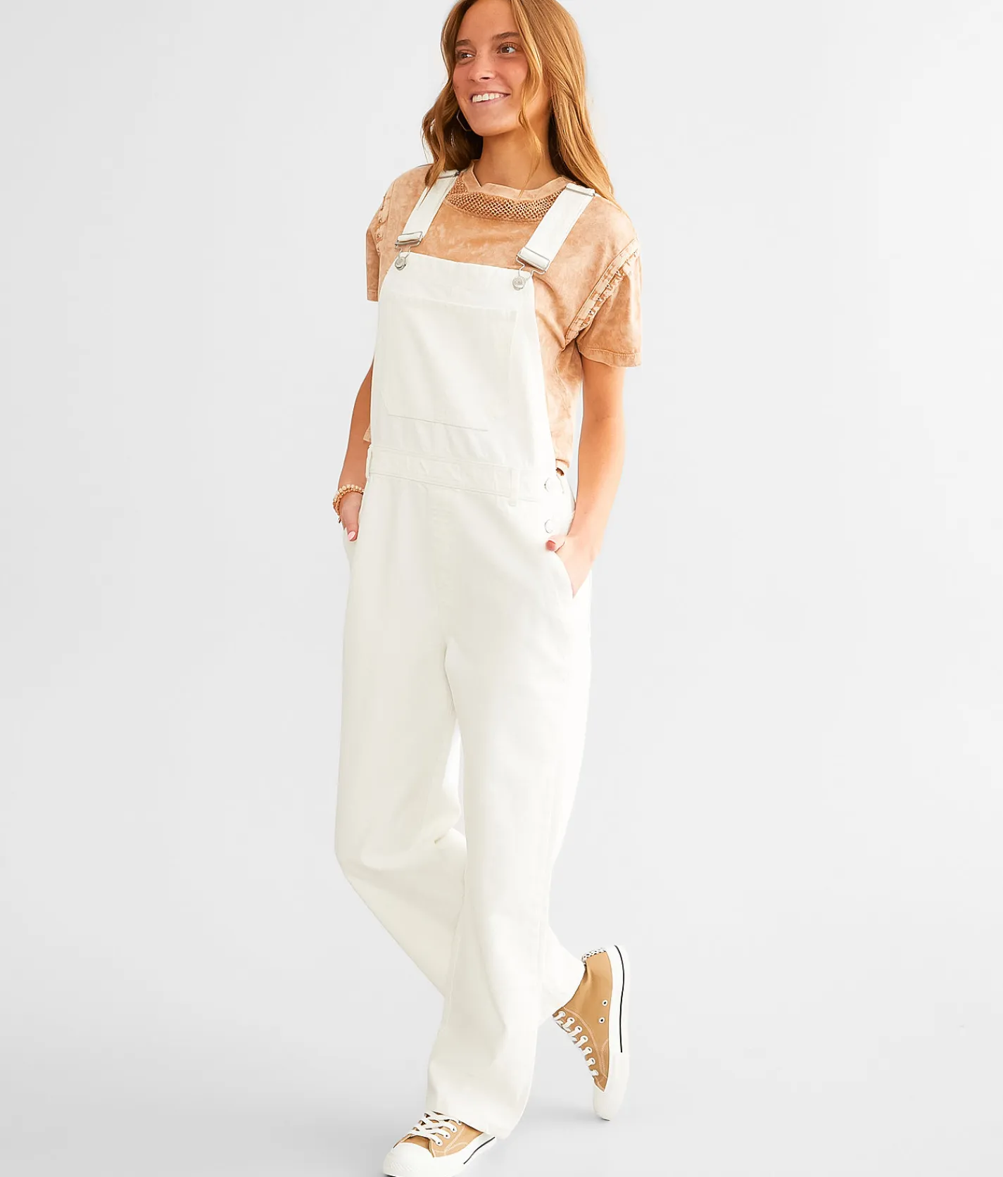 Z Supply Brinley Denim Overalls Bone Clearance