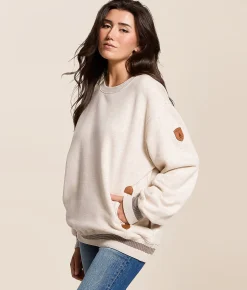 Wanakome Briony Pullover Heather Oatmeal New