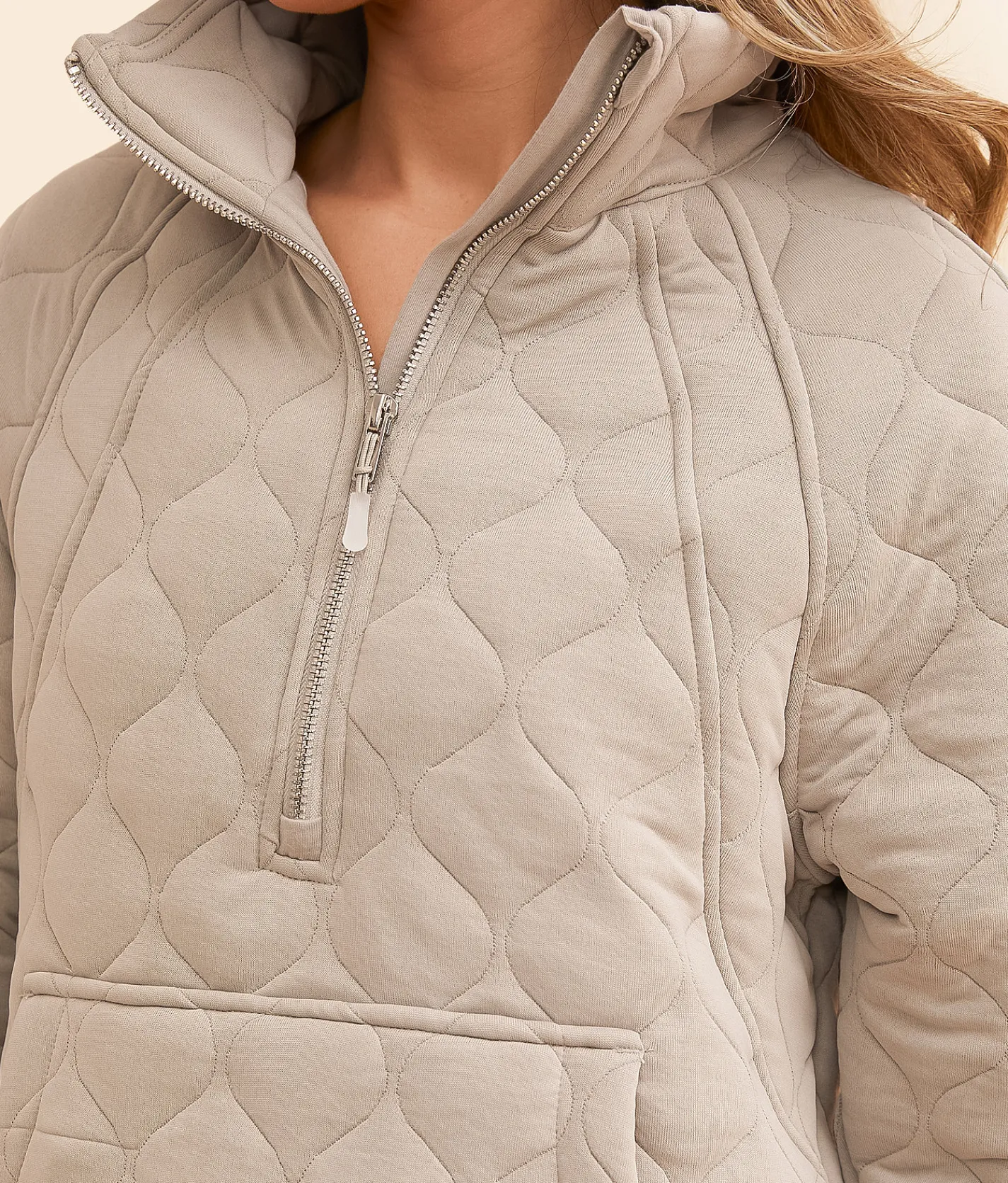 Tops|Activewear | Buckle Black Bristol Quarter Zip Pullover Stone